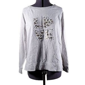 Style & Co. Love Sequin Sweatshirt Sz L